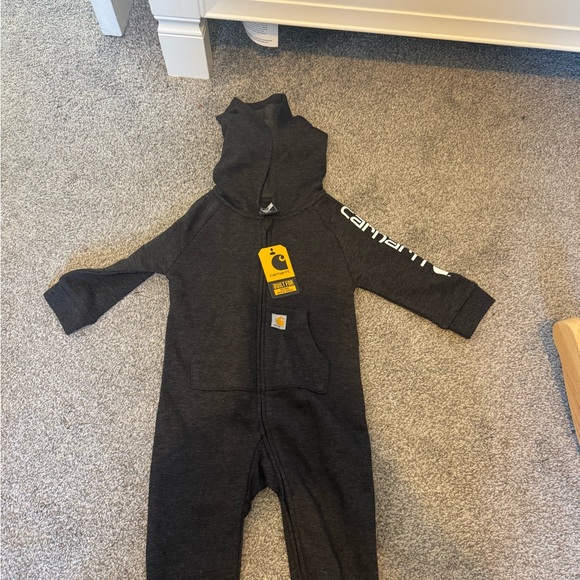 Carhartt Kids Hooded Footie - Dark Gray - Picture 1 of 5